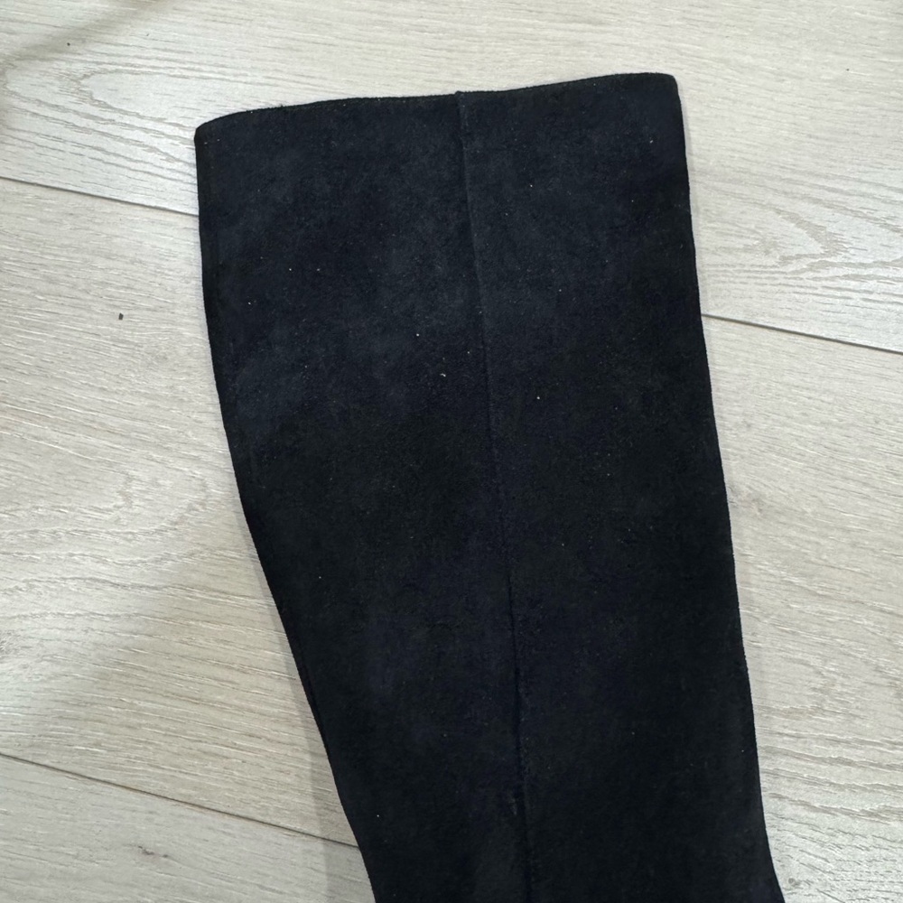 Charles by Charles David Black Suede Knee-High Round-Toe High Heel Boots - Picture 7 of 7